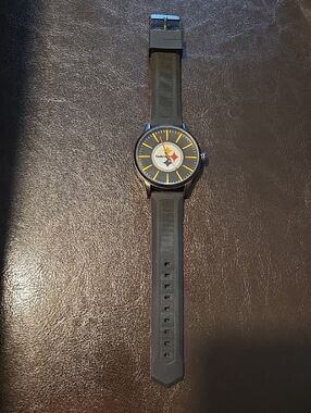 NWOT Pittsburgh Steelers Black Silicone Strap Watch with Yellow Accents